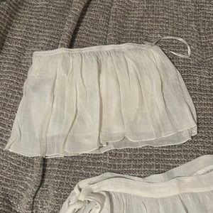 White see through swimsuit coverup (top+bottom)